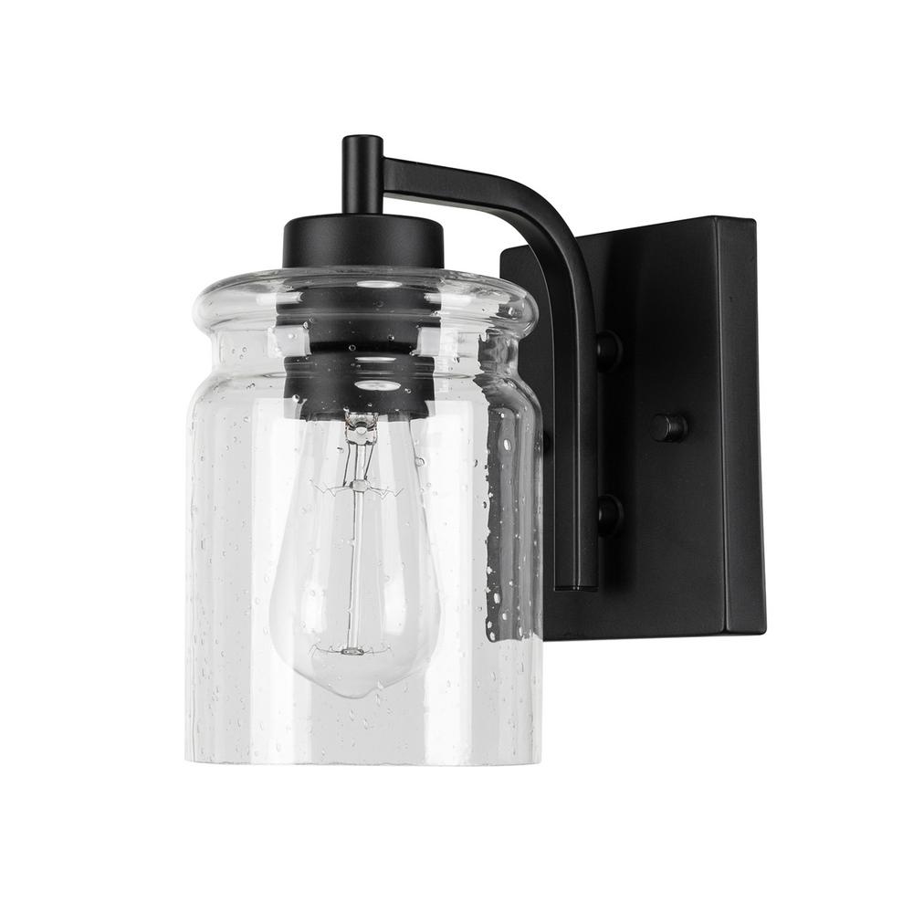 Globe Electric Luminaire Mural D'extérieur Noir Mat, Crowe, 1-Paquet, 8.31 Po De Haut, Câblée, À Base Moyenne (E-26) 44542 - Rona