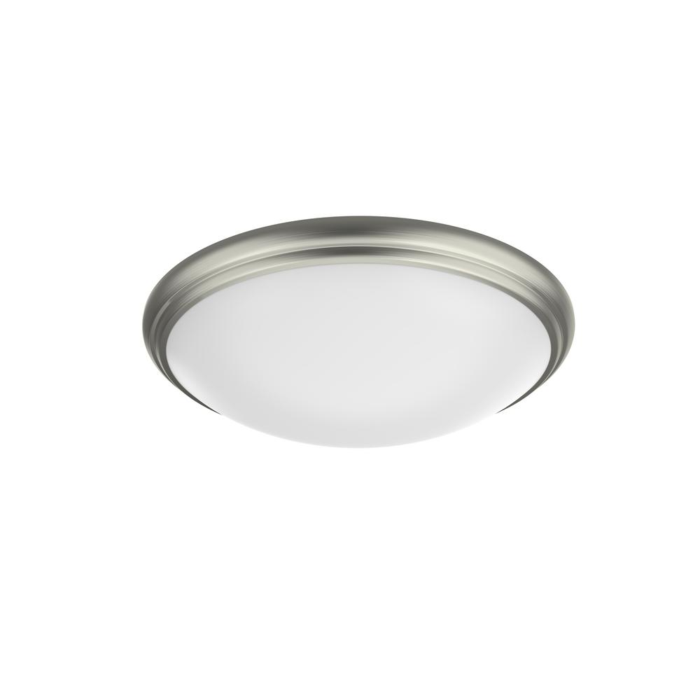 Commercial Electric 12 in. Light Brushed Nickel and Oil-Rubbed Bronze Adjustable CCT Integrated LED Flush Mount with Interchangeable Trim