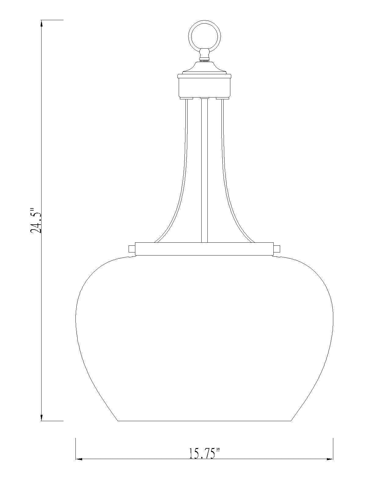 Z-Lite 3 Light Pendant 473P16-MB