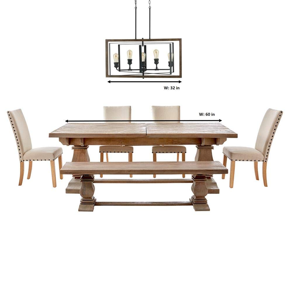 Home Decorators Collection Palermo Grove Collection 5-Light Black Gilded Iron Linear Chandelier