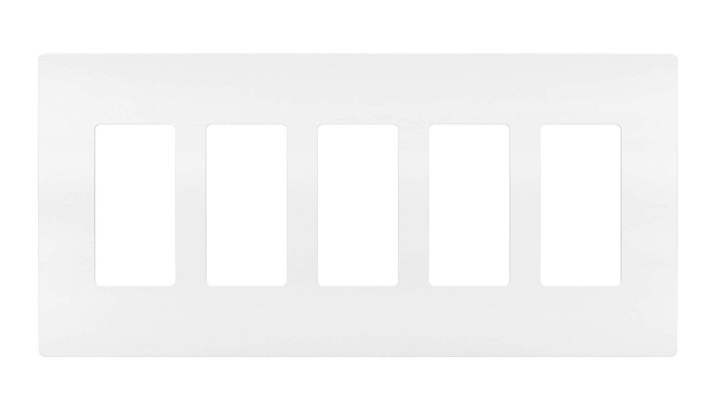 On-Q/Legrand RWP265W Radiant Screwless Wallplate, 5-Gang, White