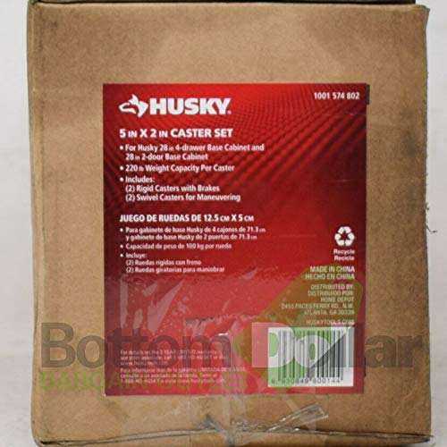 Husky G0502AC-US 5 in. Black PP Caster Kit 715 169