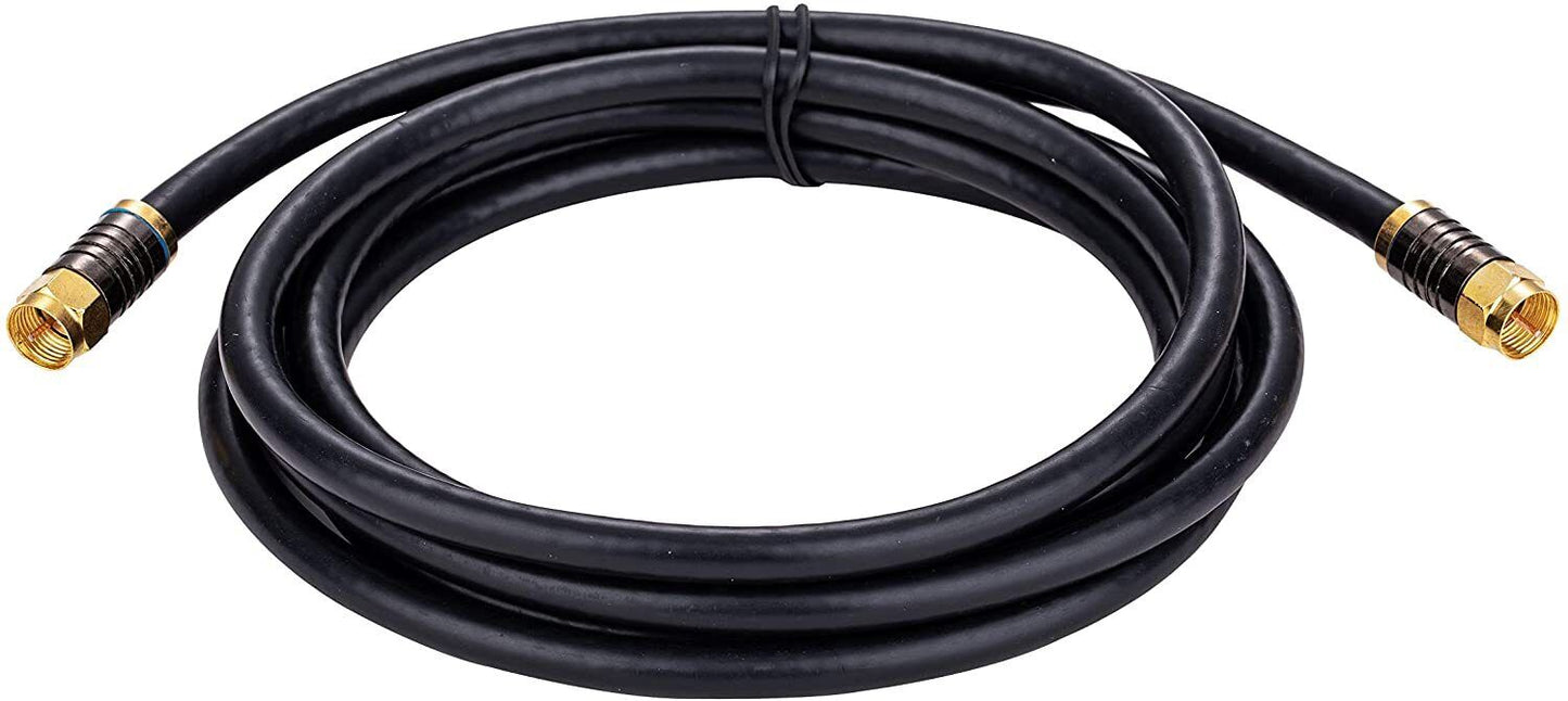 RG6 QUAD Shield Coax Cable Black TV Antenna Satellite 3ft-100ft Multi-Pack Lot