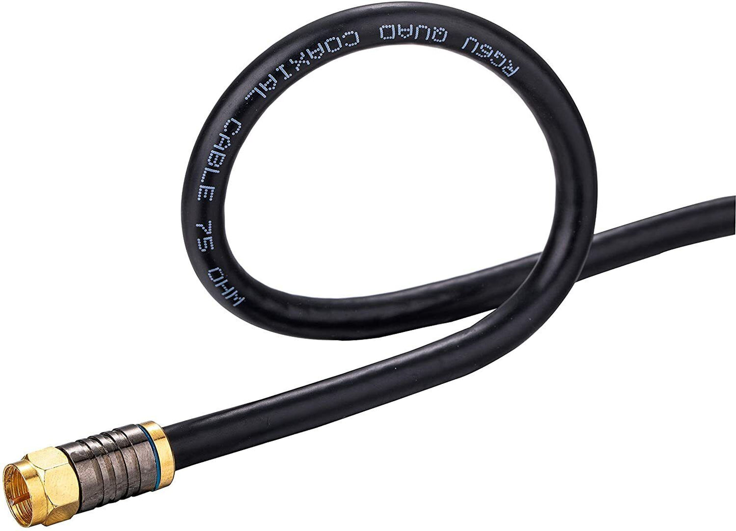 RG6 QUAD Shield Coax Cable Black TV Antenna Satellite 3ft-100ft Multi-Pack Lot