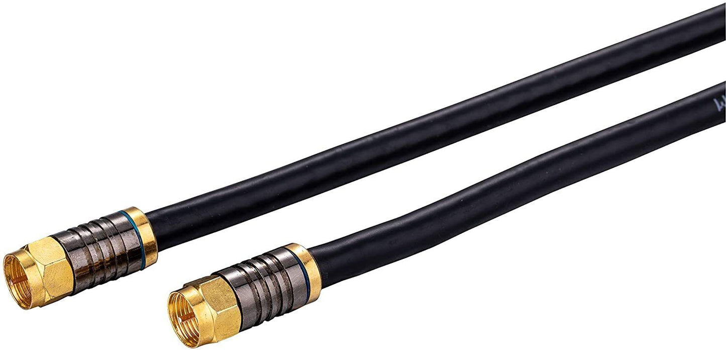 RG6 QUAD Shield Coax Cable Black TV Antenna Satellite 3ft-100ft Multi-Pack Lot