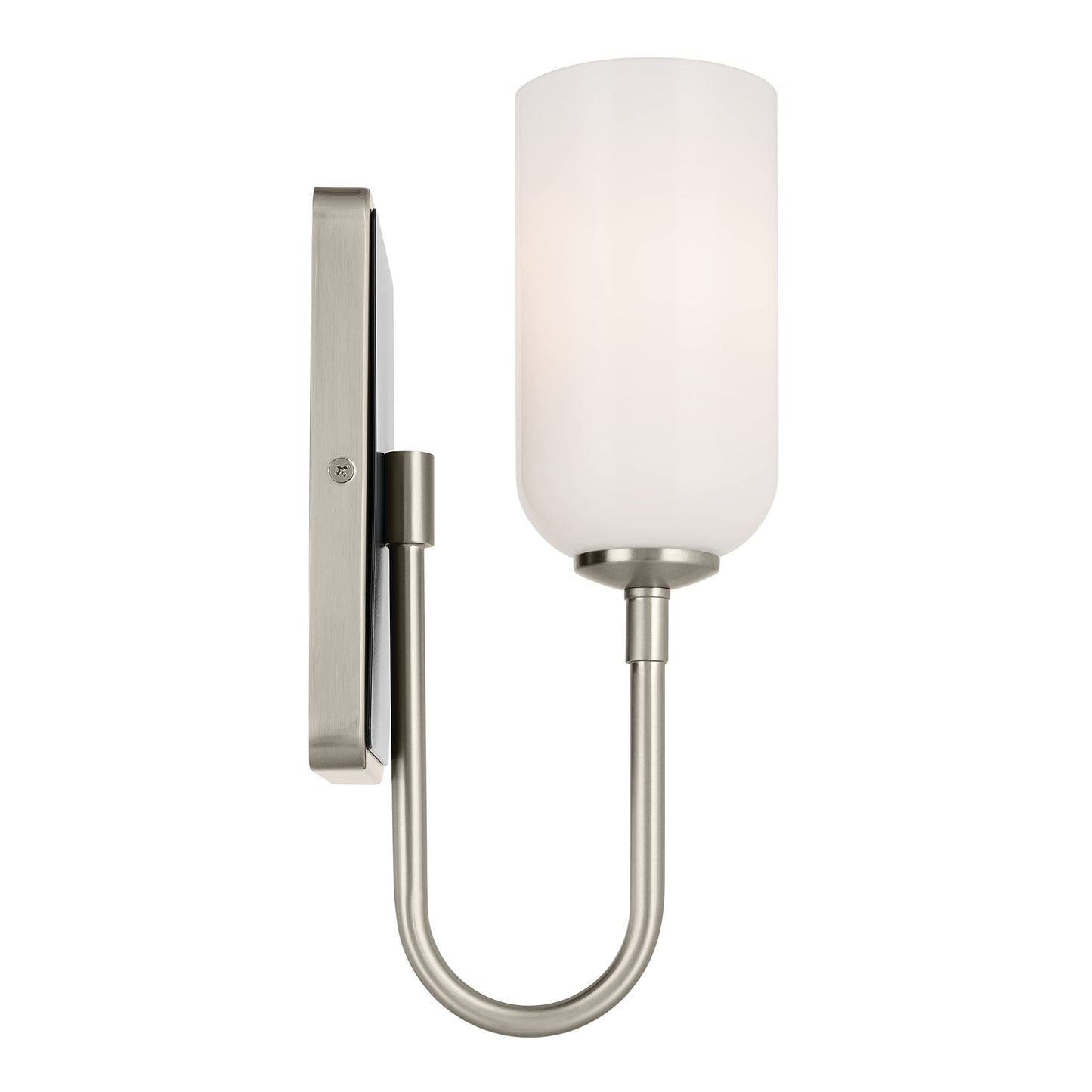 Kichler Solia 13.5 Inch 1 Light Wall Sconce with Opal Glass in Brushed Nickel with Black