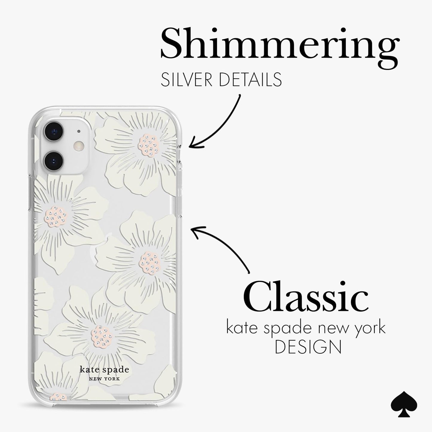 kate spade new york iPhone 11 Case/iPhone XR Case, Compatible with Wireless Charging - Multi Floral Rose and Pacific Green