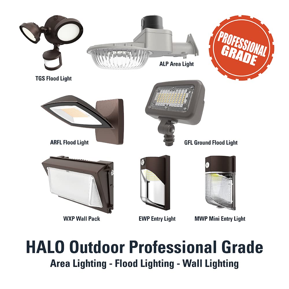 HALO 150- Watt Equivalent, Integrated LED, Bronze Finish, Dusk to Dawn Mini Wall Pack Light, Selectable CCT 3000K/4000K/5000K
