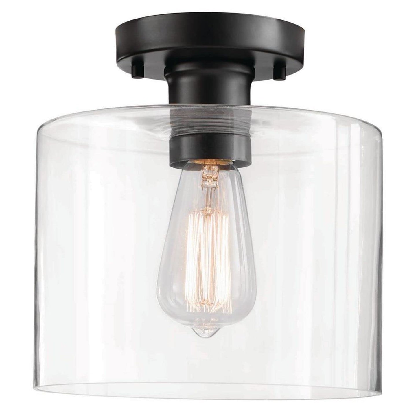 Westbrook 8 in. 1-Light Matte Black Flush Mount