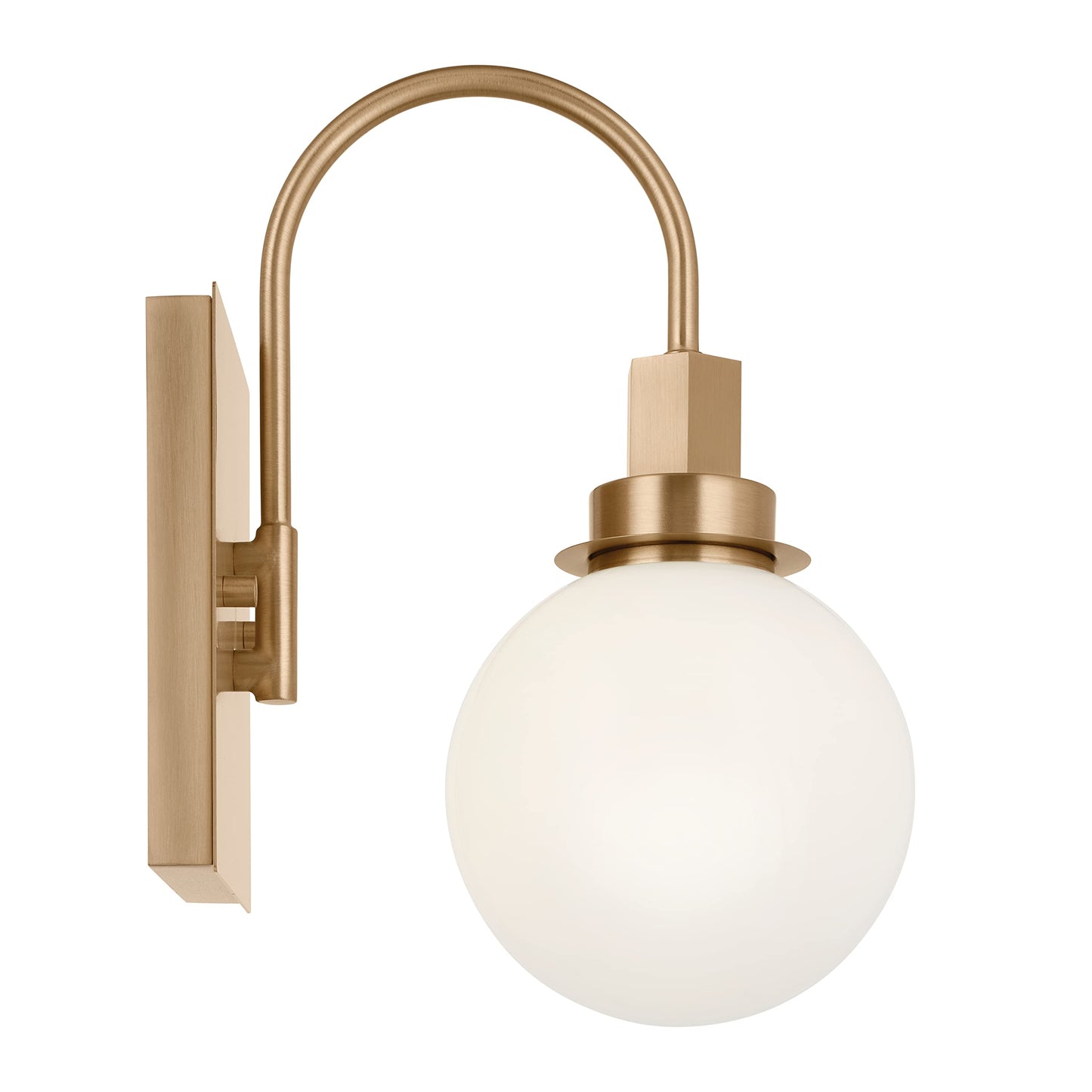 Kichler Hex 11.5 Inch 1 Light Wall Sconce with Opal Glass in Champagne Bronze, 11.5x9x5.75