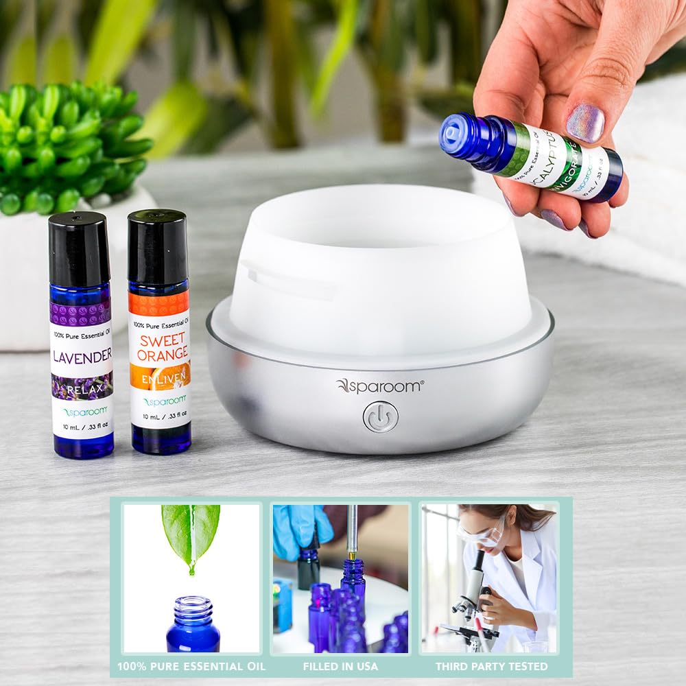 SpaRoom Aromatherapy 100% Pure Essential Oils for Diffusers and Air Freshners, Lively Collection, Set of 3