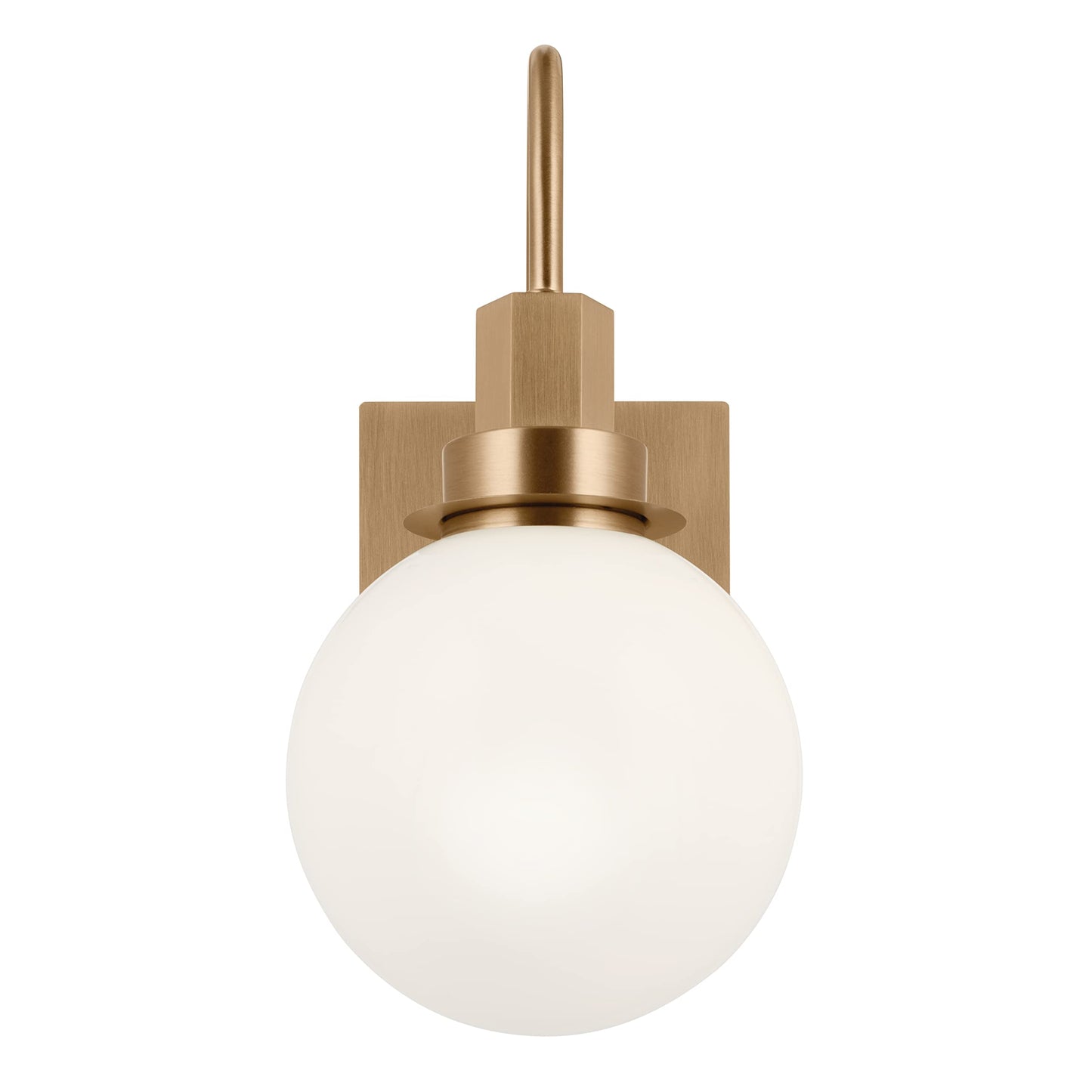Kichler Hex 11.5 Inch 1 Light Wall Sconce with Opal Glass in Champagne Bronze, 11.5x9x5.75