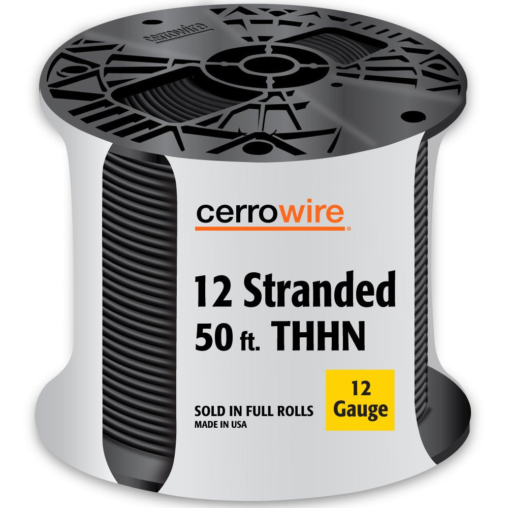 Cerro 112-3601BR 50-Feet 12-Gauge Stranded THHN, Black