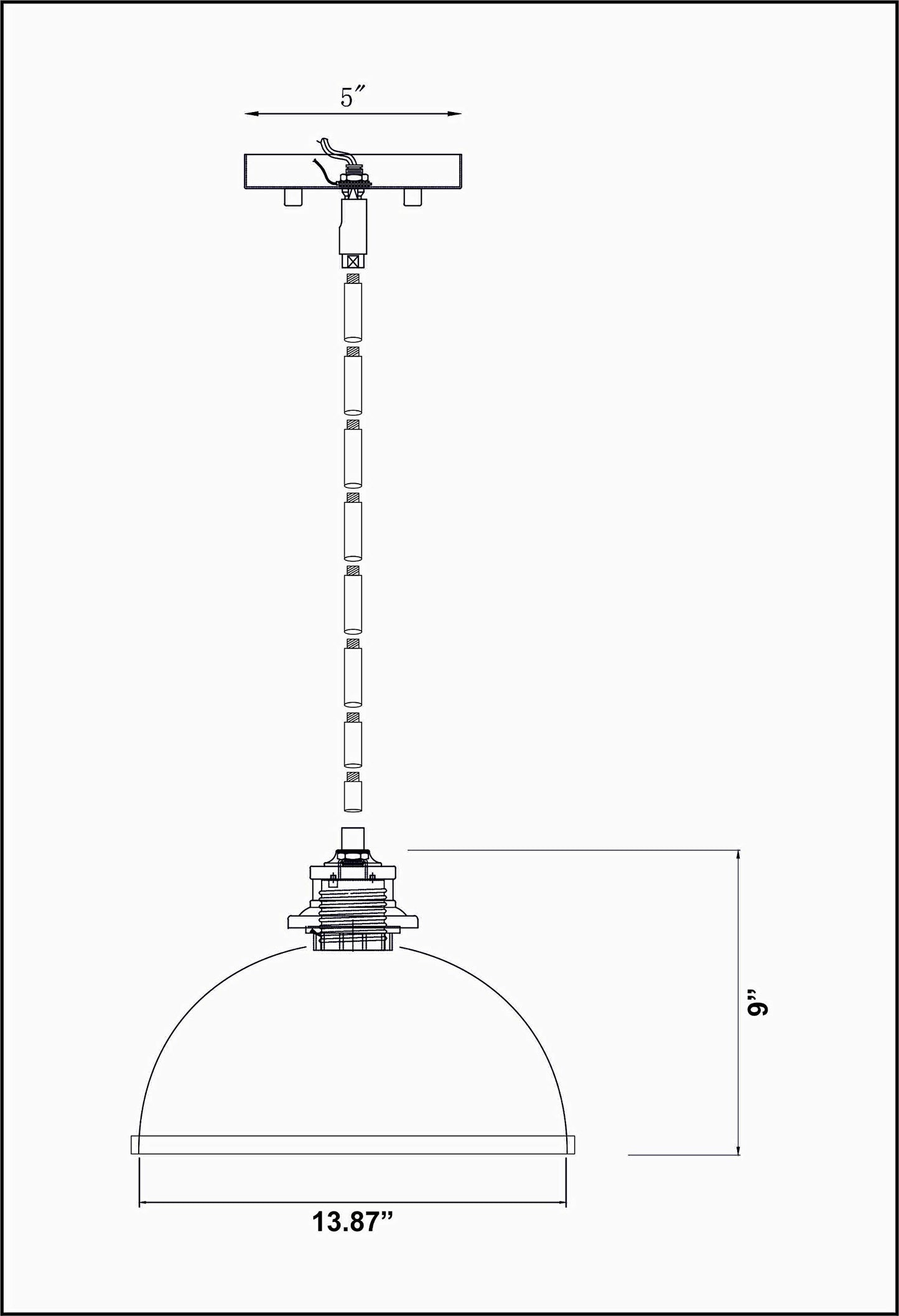 Z-Lite 1 Light Pendant 1004P14-MB-BN
