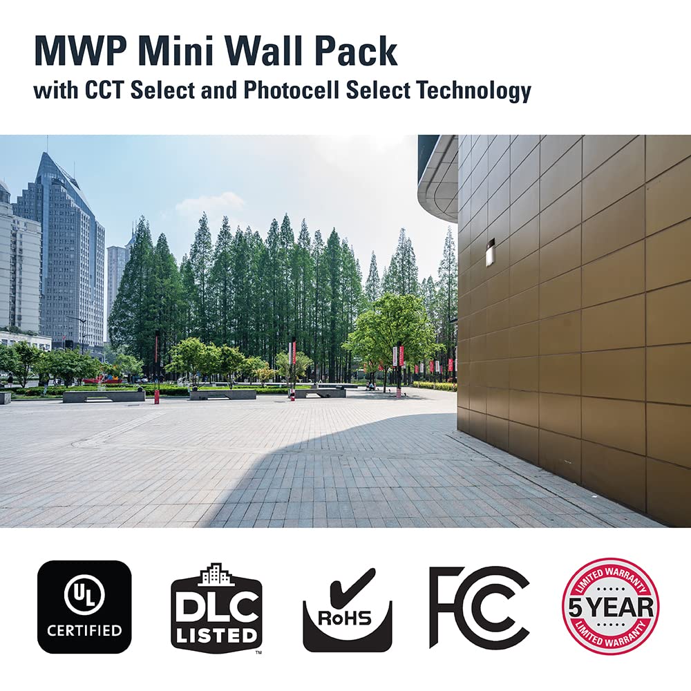 HALO 150- Watt Equivalent, Integrated LED, Bronze Finish, Dusk to Dawn Mini Wall Pack Light, Selectable CCT 3000K/4000K/5000K