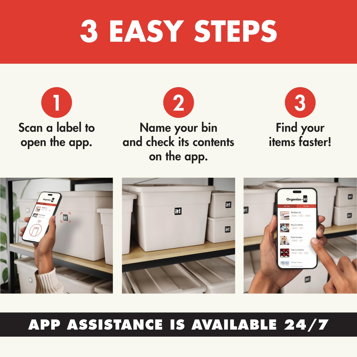 NFC Code Smart Labels | Scannable Weatherproof Tags for Storage Bins, Containers & Organization | Free APP for Tracking Inventory on iOS/Android | Free Unlimited Cloud-Based-Family Sharing | Pack of 8