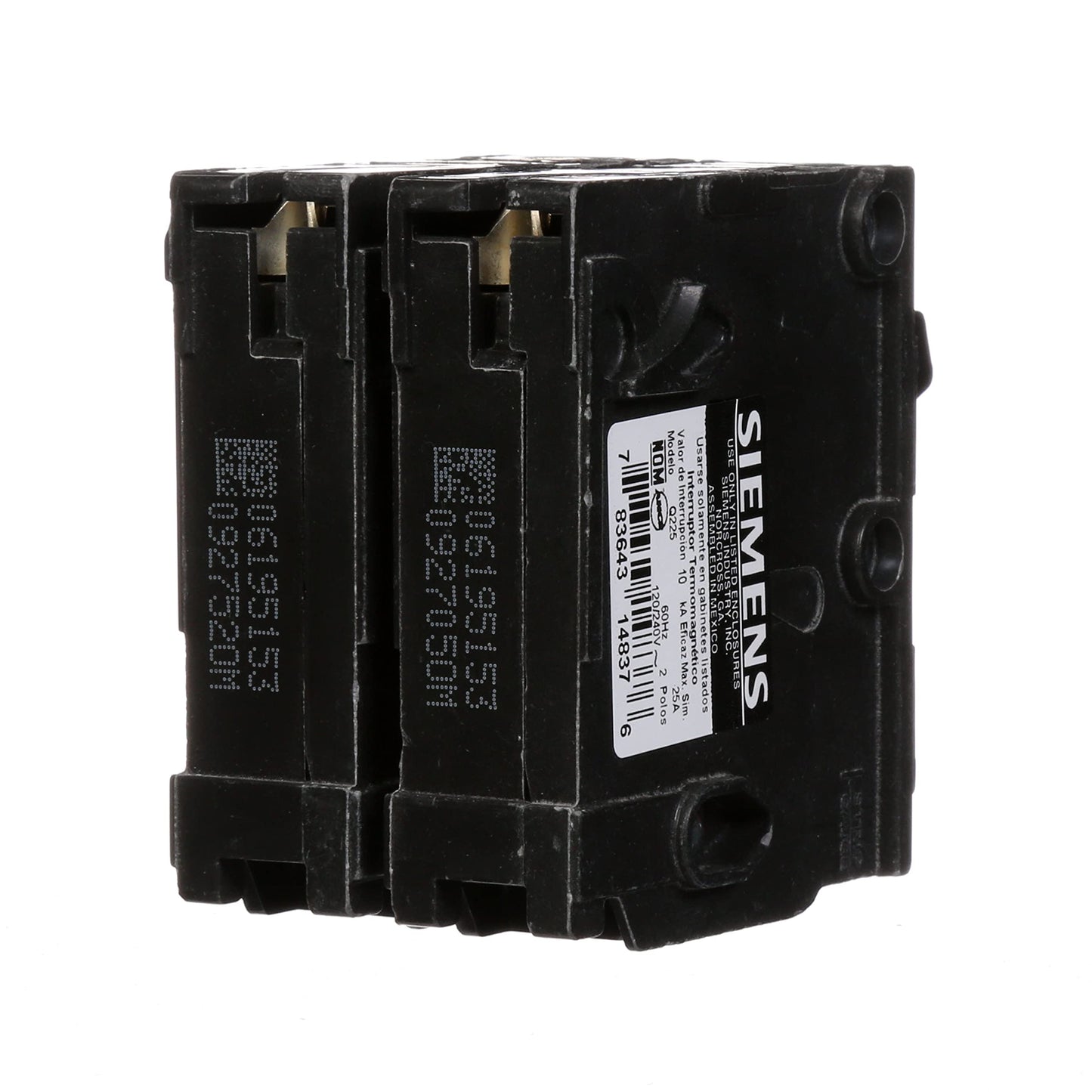 Siemens Q225 25-Amp Double Pole Type QP Circuit Breaker Black