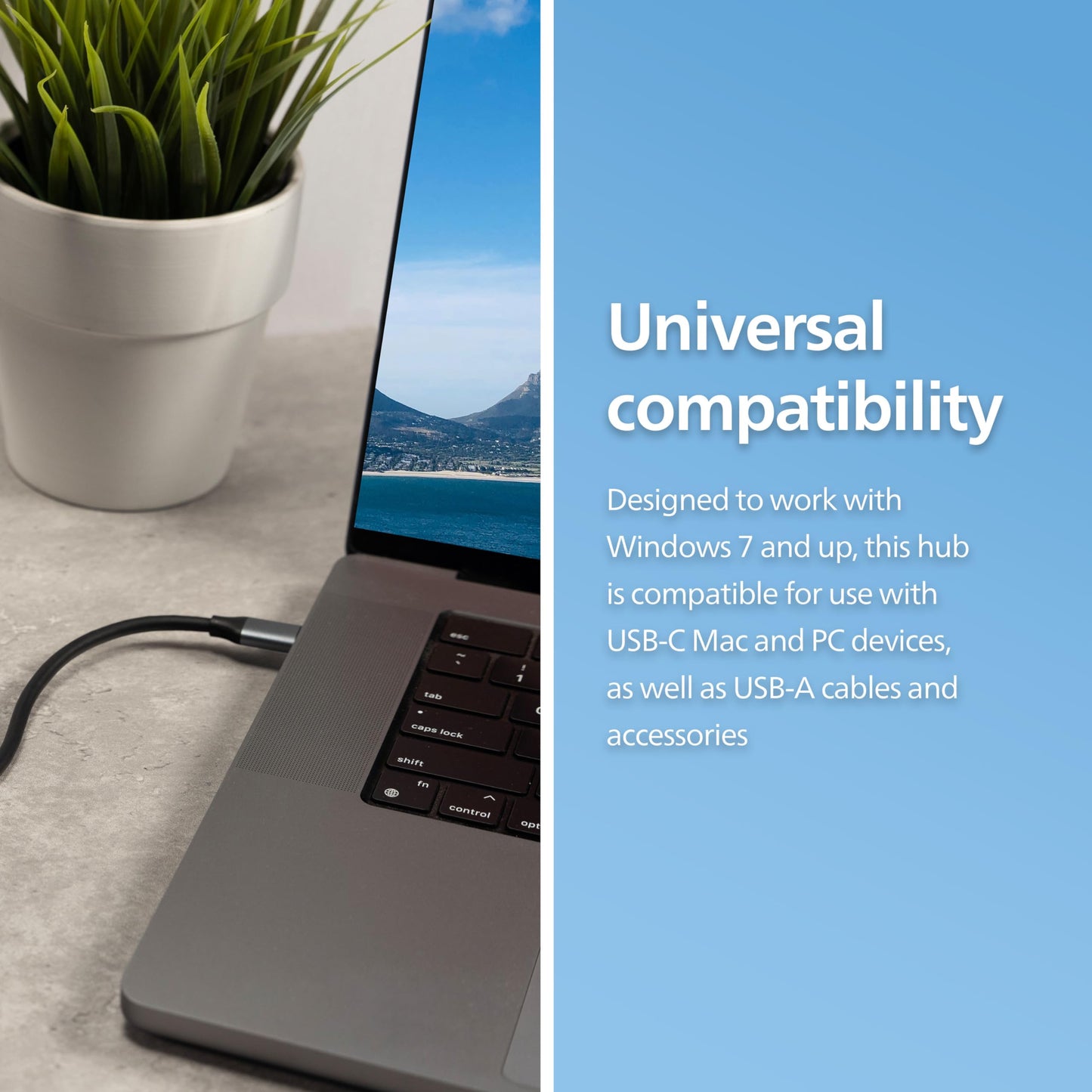 PHILIPS USB-C to USB Hub, 4 USB 2.0 Ports, 480 Mbps Data Transfer Speed, USB Multiport Adapter, Aluminum Case, Travel, School, Home, Compatible with Windows, PC, Mac, Printer, Mobile, SWL3573S/37