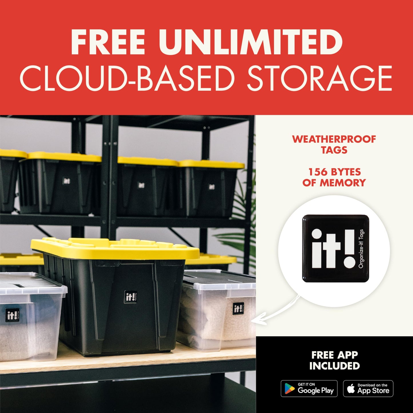 NFC Code Smart Labels | Scannable Weatherproof Tags for Storage Bins, Containers & Organization | Free APP for Tracking Inventory on iOS/Android | Free Unlimited Cloud-Based-Family Sharing | Pack of 8