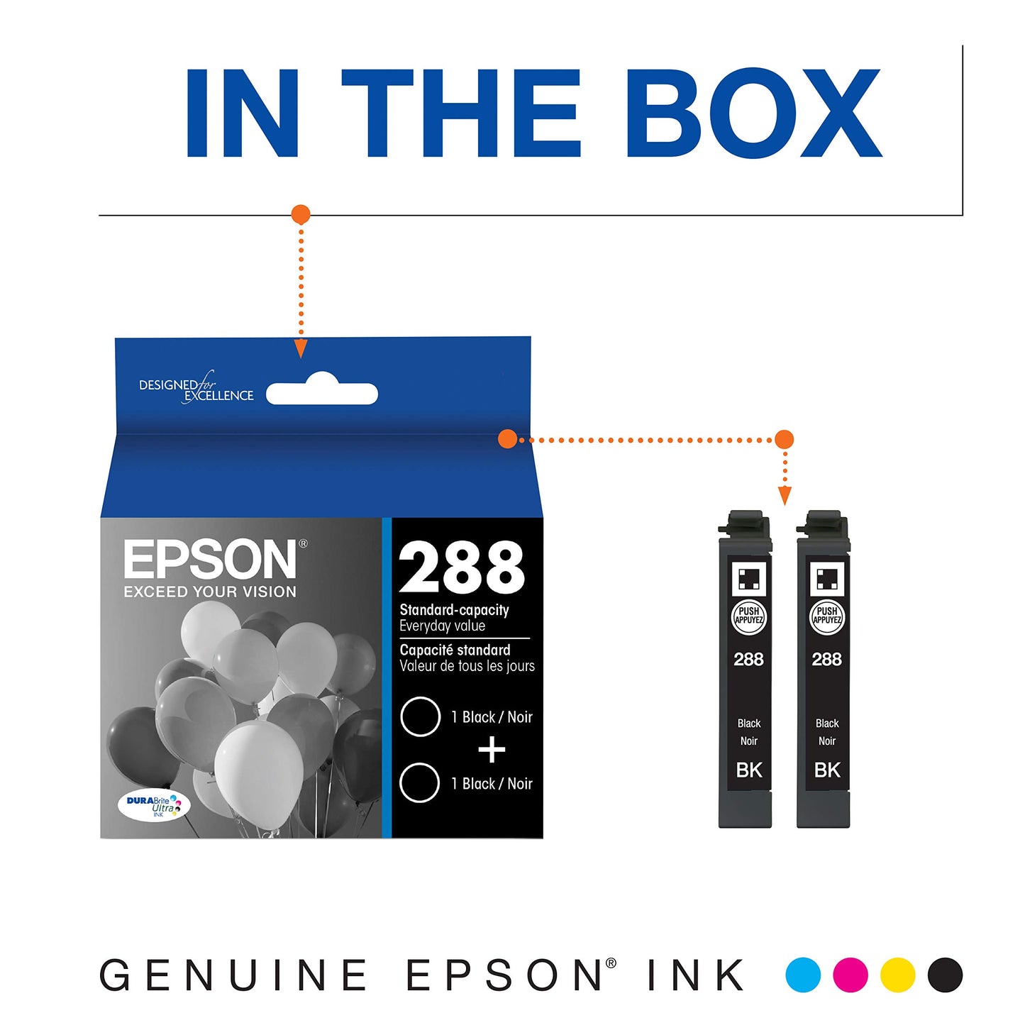 EPSON 288 DURABrite Ultra Ink Standard Capacity Black Dual Cartridge Pack (T288120-D2) Works with Expression XP-330, XP-430, XP-434, XP-340, XP-440, XP-446