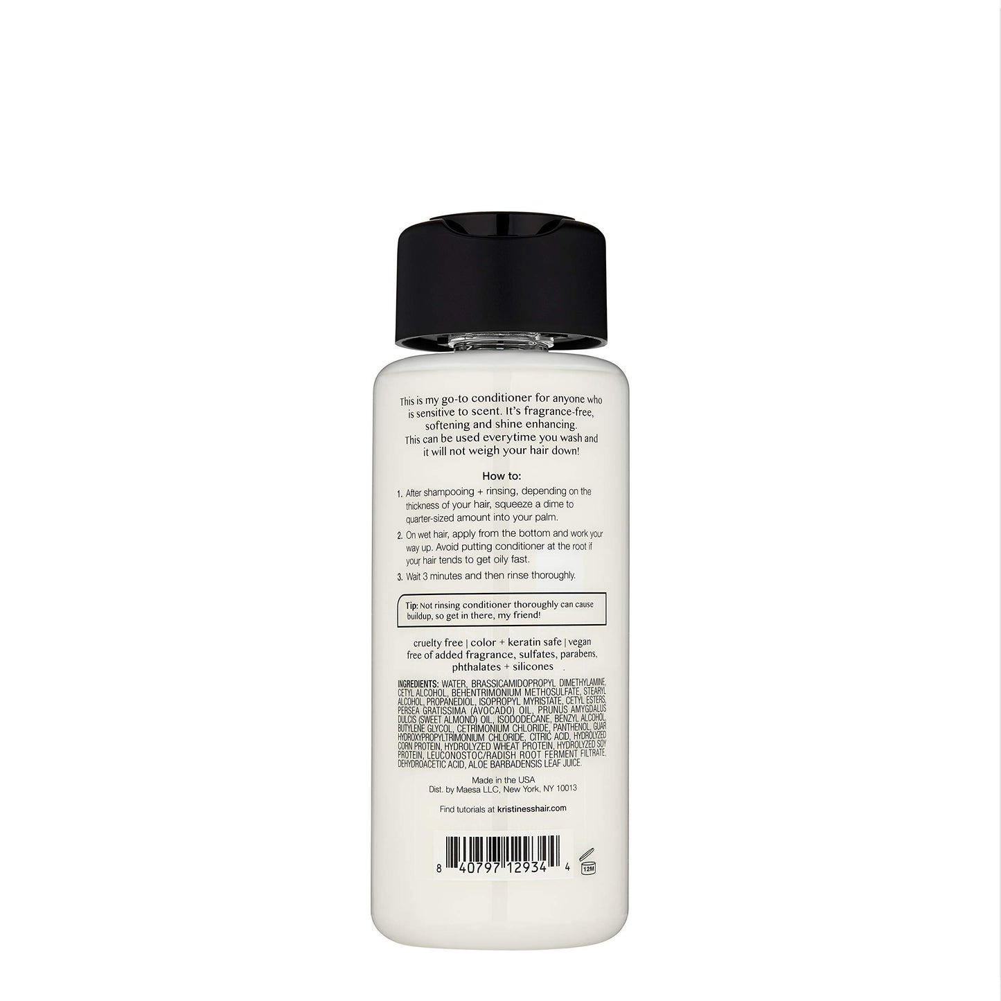 Kristin Ess Hair Fragrance Free Shine Enhancing Conditioner for Moisture, Hydration + Shine, Vegan, Paraben, Sulfate, Phthalate and Silicone Free, Gluten Free, 10 fl. oz.