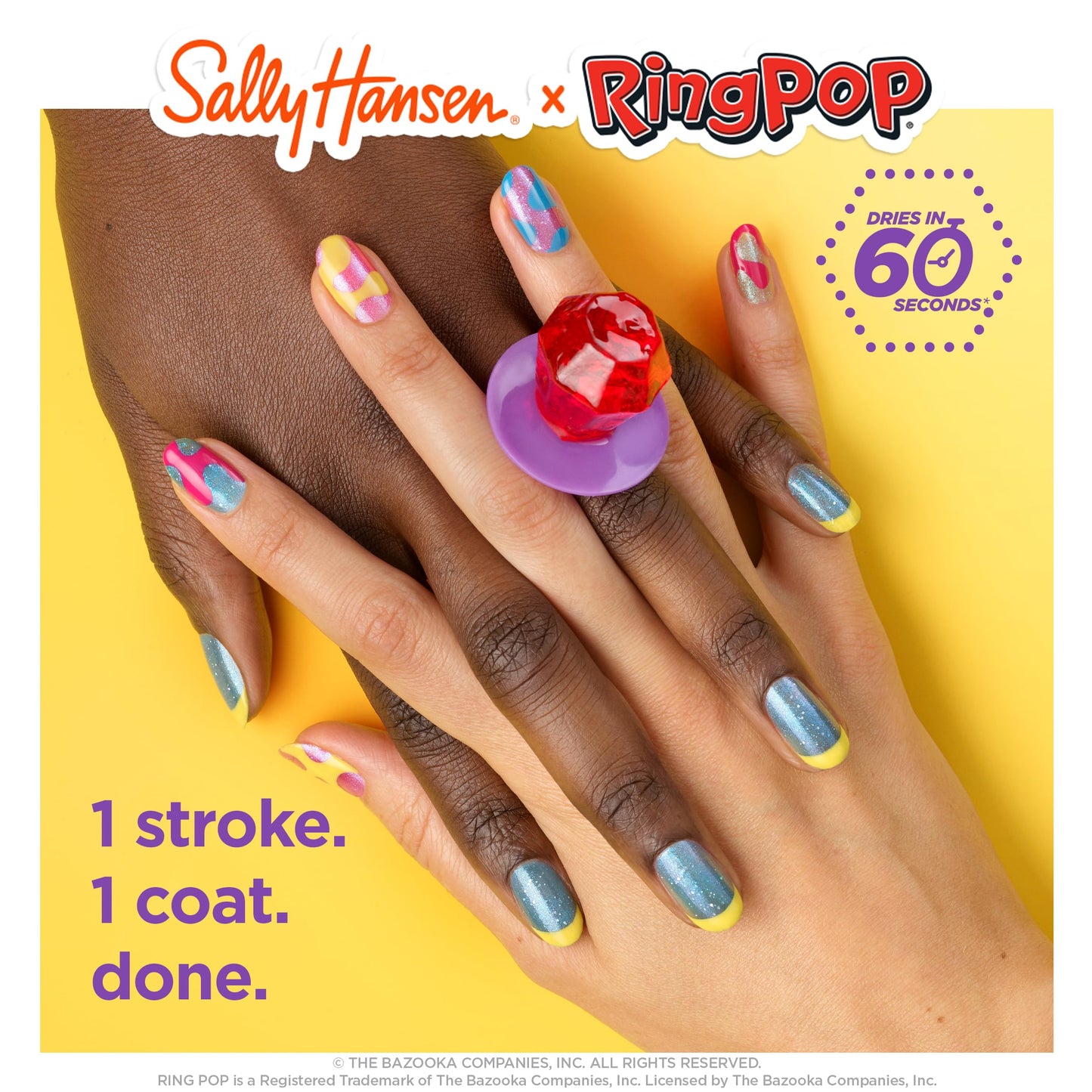 Sally Hansen Insta-Dri®, Ring Pop Very Cherry Jelly, Quick Dry, Long Lasting, Streak-Free Shine, Red Nail Polish