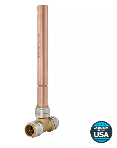 SharkBite 3/4 in. Push-to-Connect Brass Residential Water Hammer Arrestor Tee