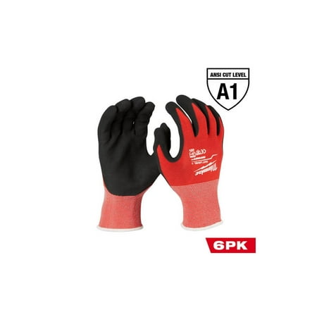 X-Large Red Nitrile Level 1 Cut Resistant Dipped Work Gloves (6-Pack)