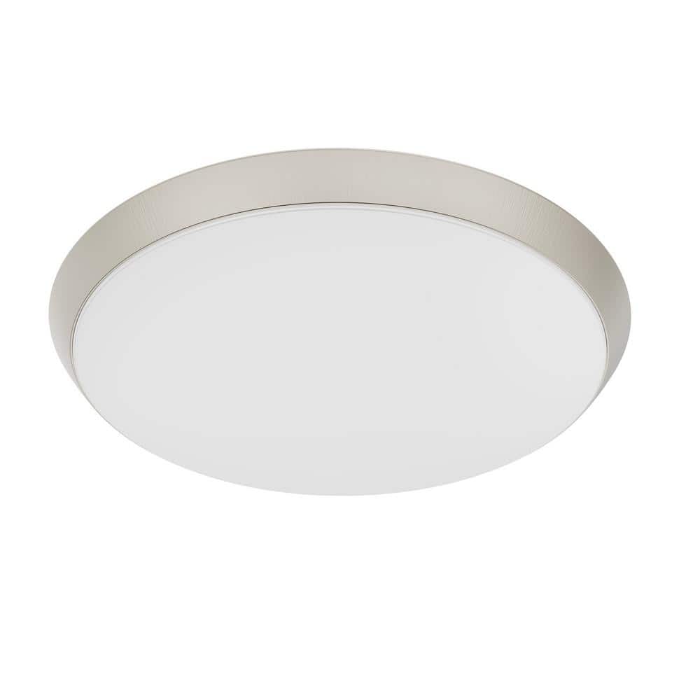 15 in. Brushed Nickel Integrated LED Dimmable Selectable CCT Flush Mount Indoor Ceiling Light