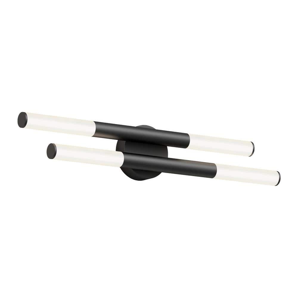 Boro 27 in. 4 Light Black Modern Integrated LED 5 CCT Vanity Light Bar for Bathroom