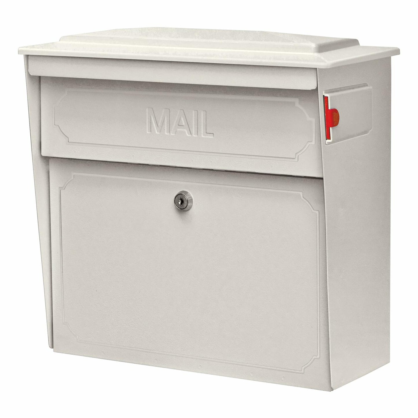 Mail Boss 7173 Townhouse Locking Security Wall Mount Mailbox, Cream White