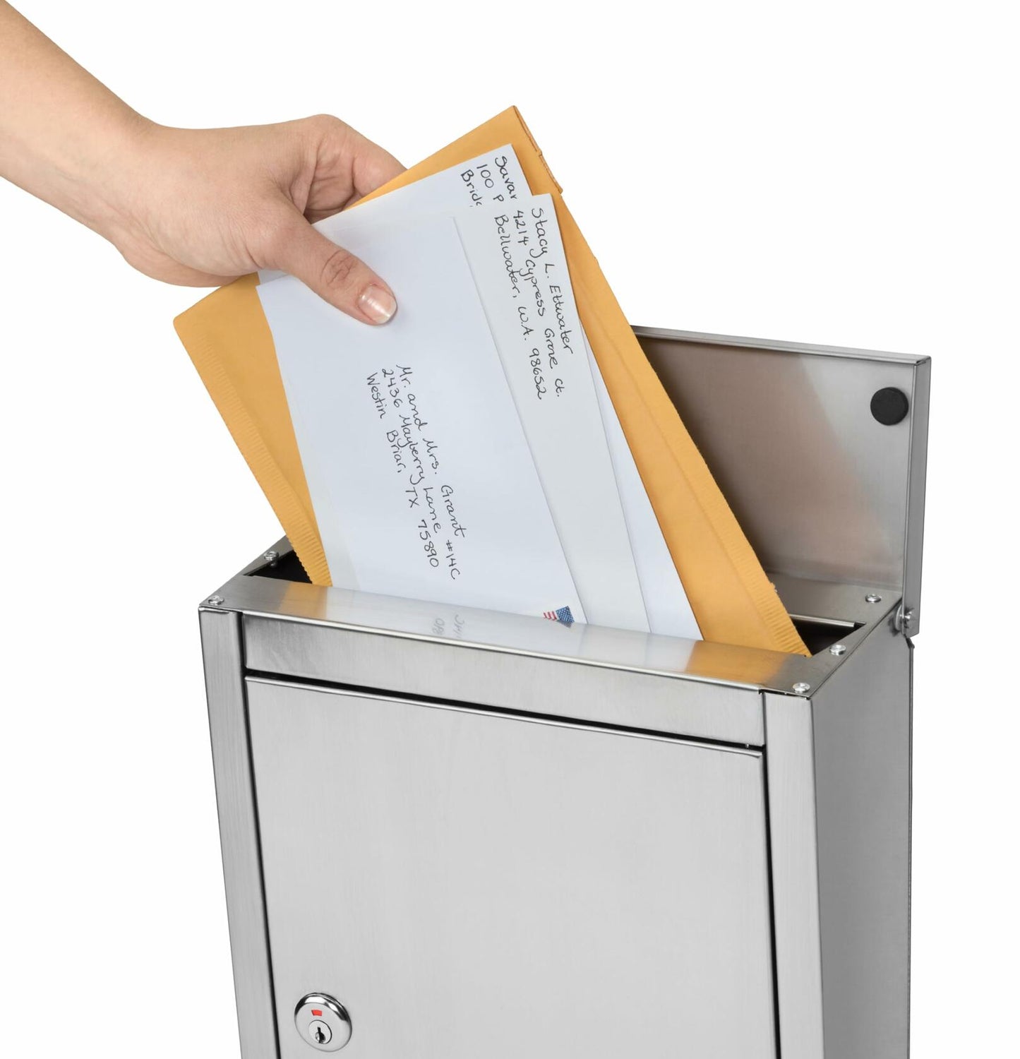 Architectural Mailboxes Regent Stainless Steel, Locking, Wall Mount Mailbox, 2507PS-10, Stainless Steel, Small Capacity