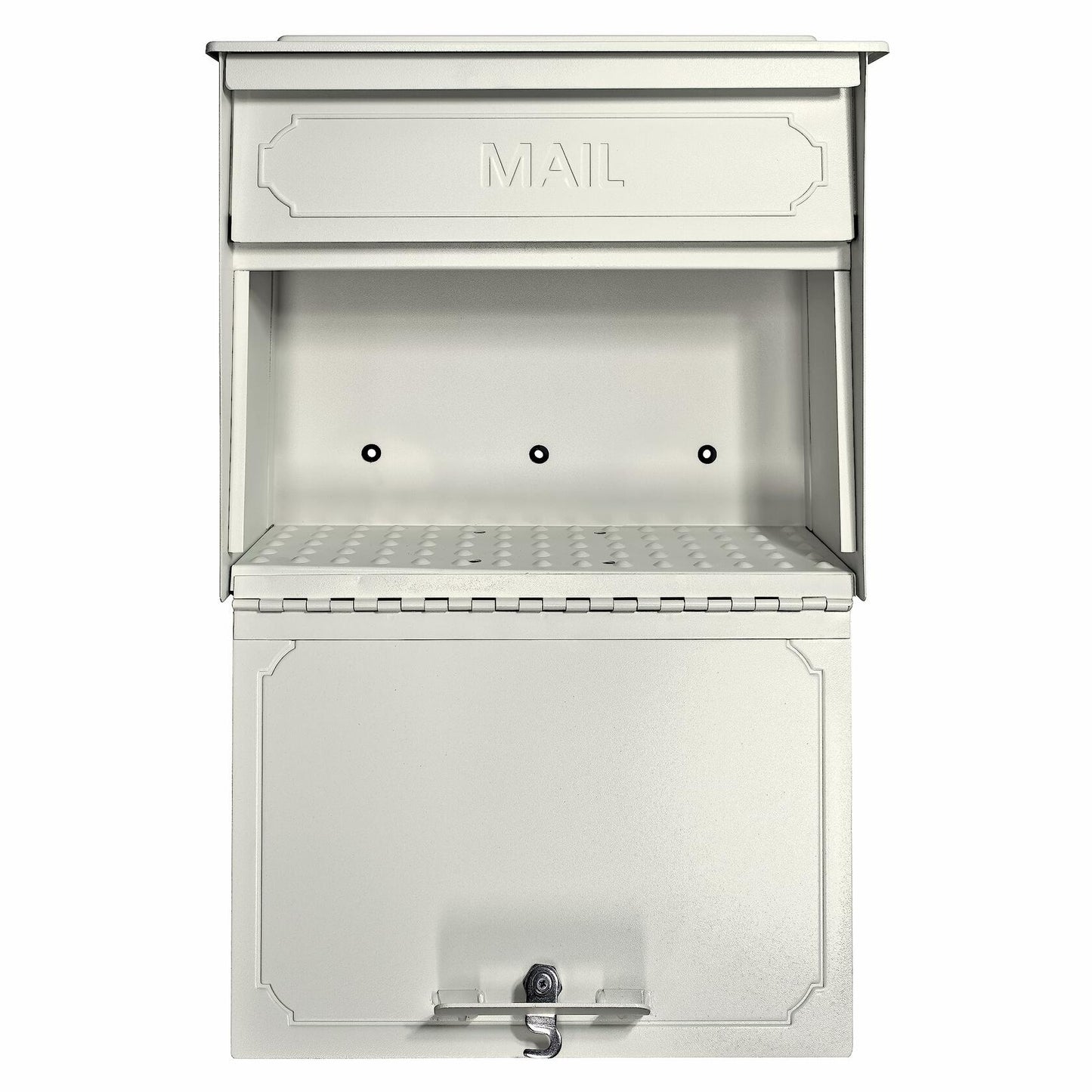 Mail Boss 7173 Townhouse Locking Security Wall Mount Mailbox, Cream White
