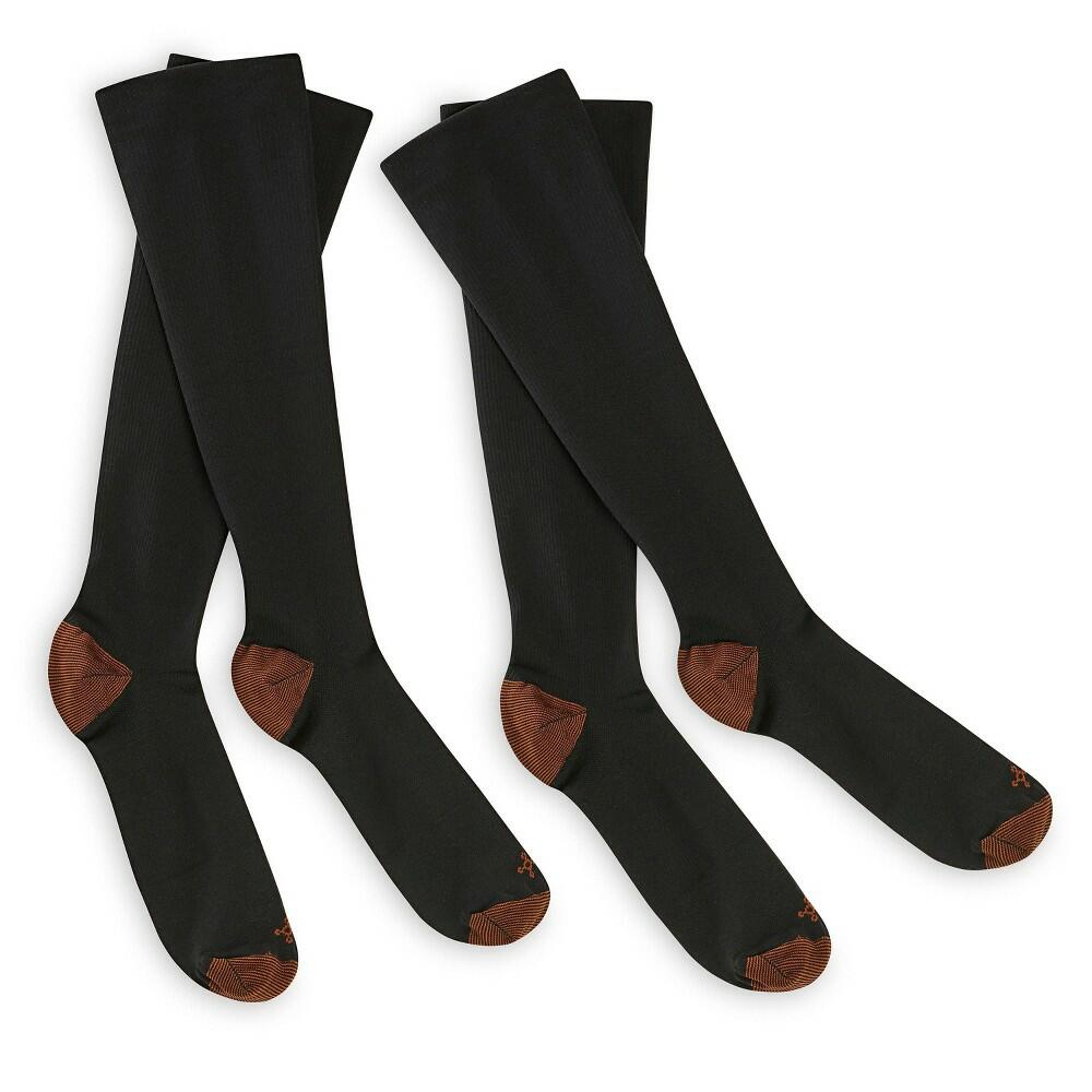 Tommie Copper Sport Compression Knee High Socks Black Large/Extra-Large 2 Count per Pack