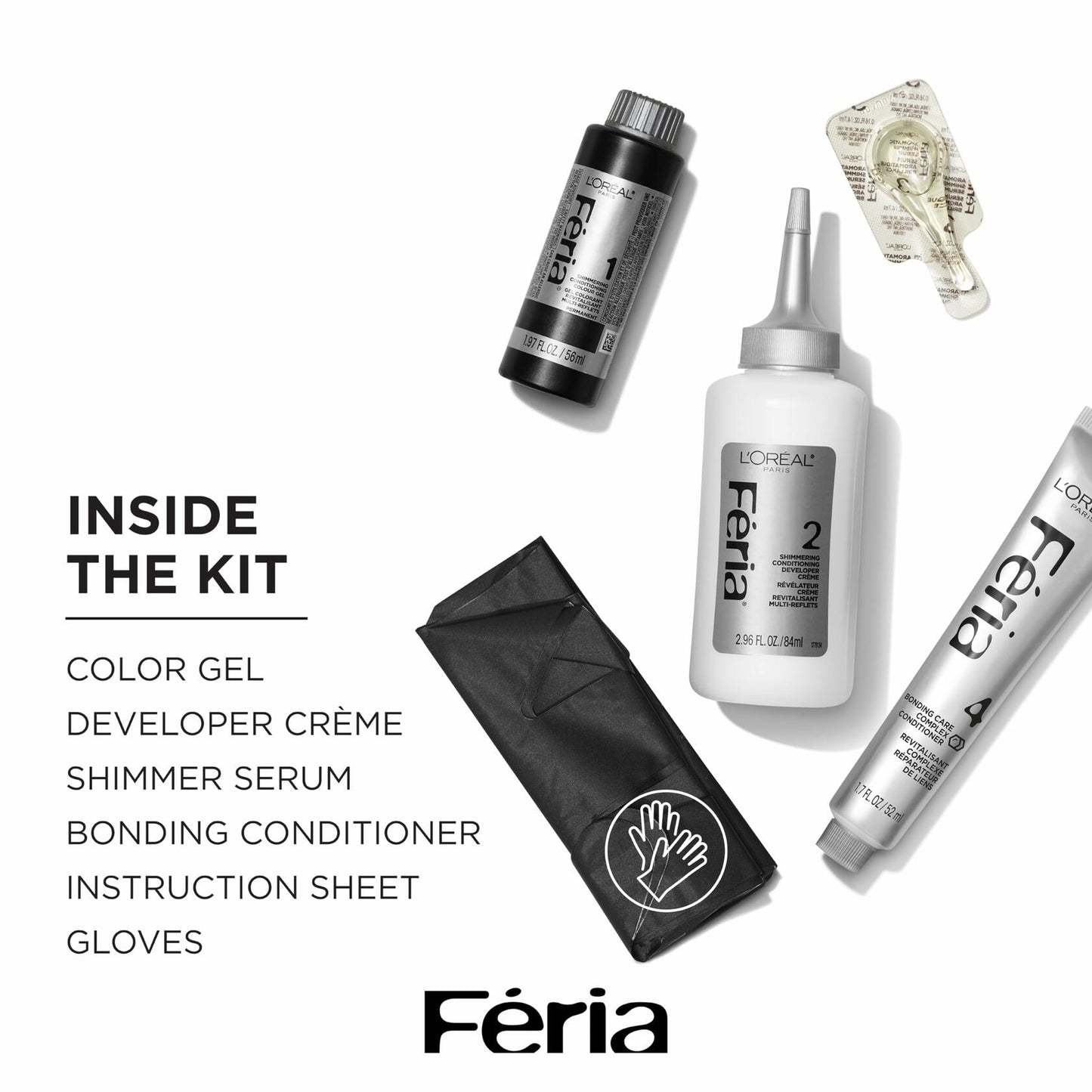 L'Oreal Paris Feria Multi-Faceted Shimmering Permanent Hair Color, 411 Downtown Denim, Pack of 1 Hair Dye Kit