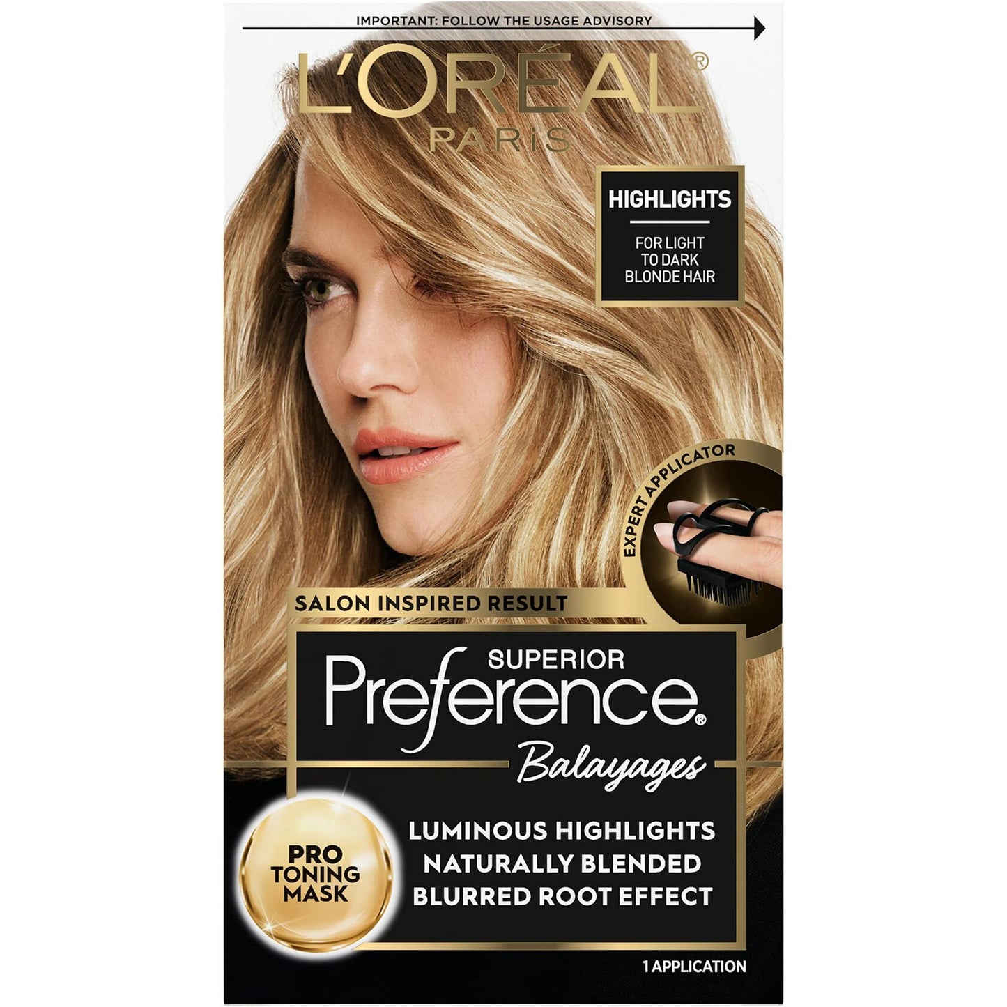 L’Oreal Paris Superior Preference Balayage Kit, Hair Dye for At-Home Highlighting with Pro Toning Mask, Light to Dark Blonde, 1 Kit