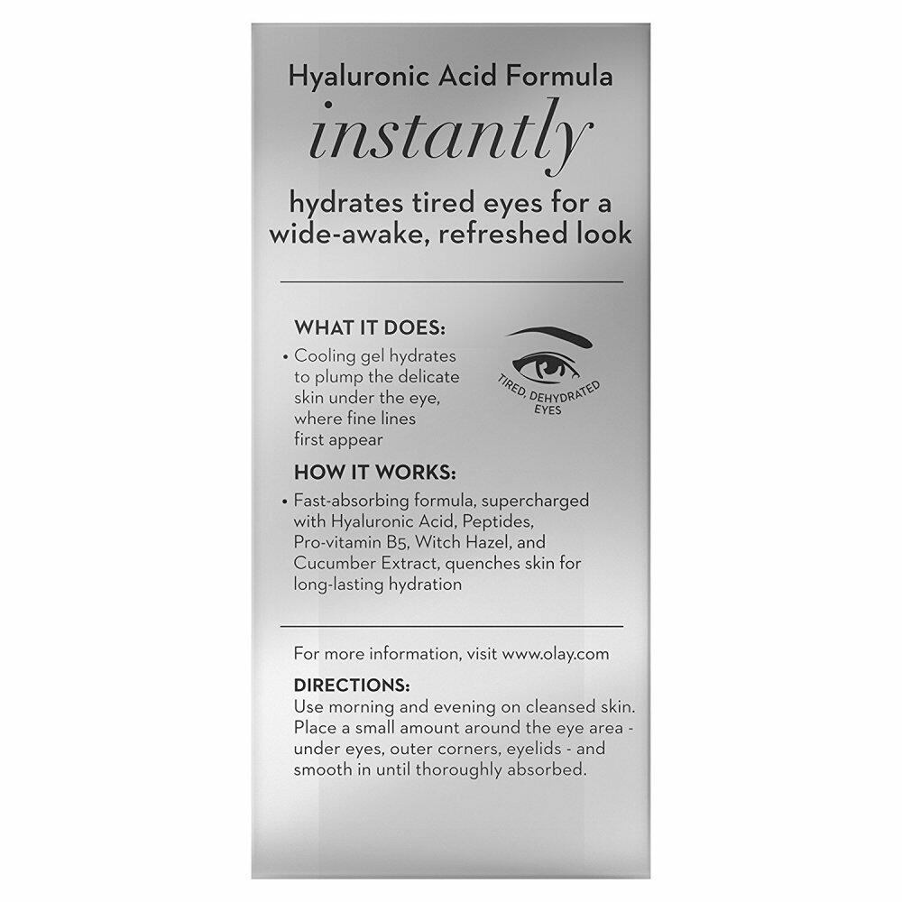 (PACK of 2) Olay Eyes, Deep Hydrating Eye Gel Hyaluronic Acid, 0.5 fl oz - Tired, Dehydrated Eyes - SEALED