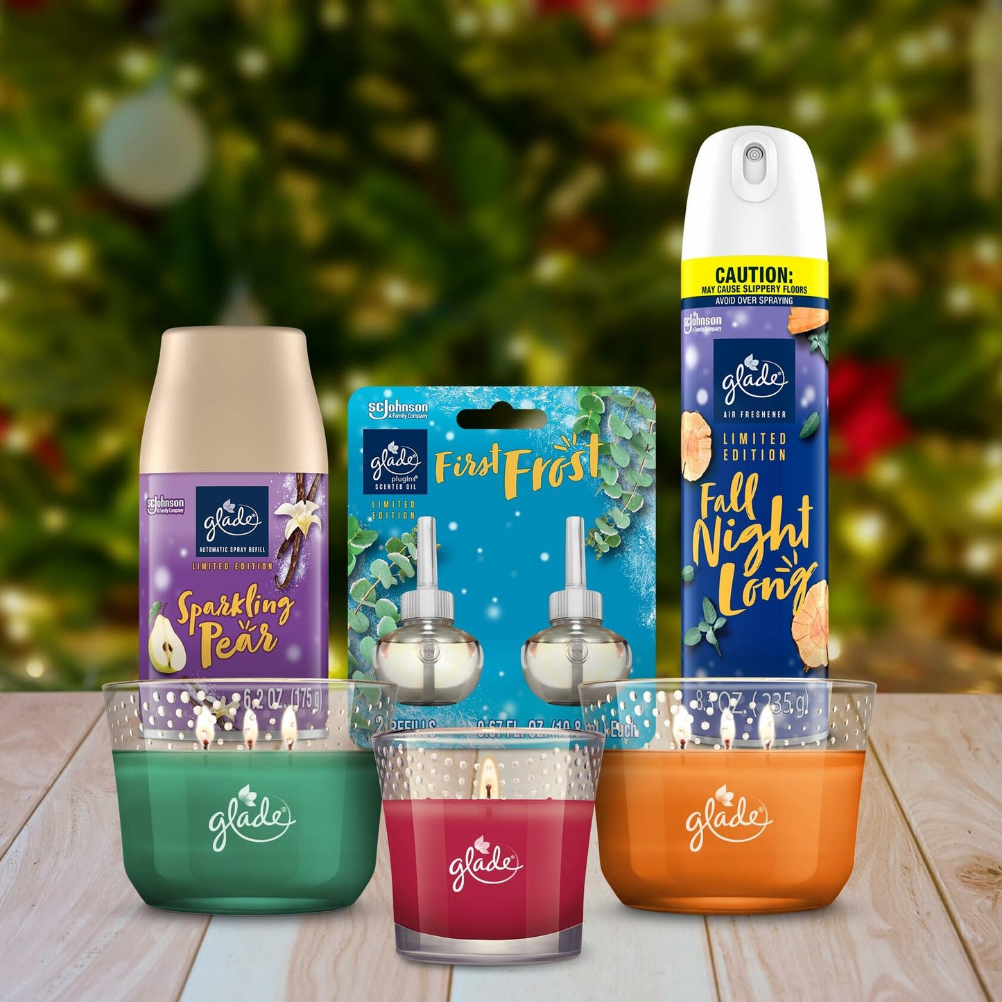Glade Candle Jar, Air Freshener, 2in1, Merry Berry & Cranberry Celebration, Limited Edition Scent, 3.4 Oz, 2 Count