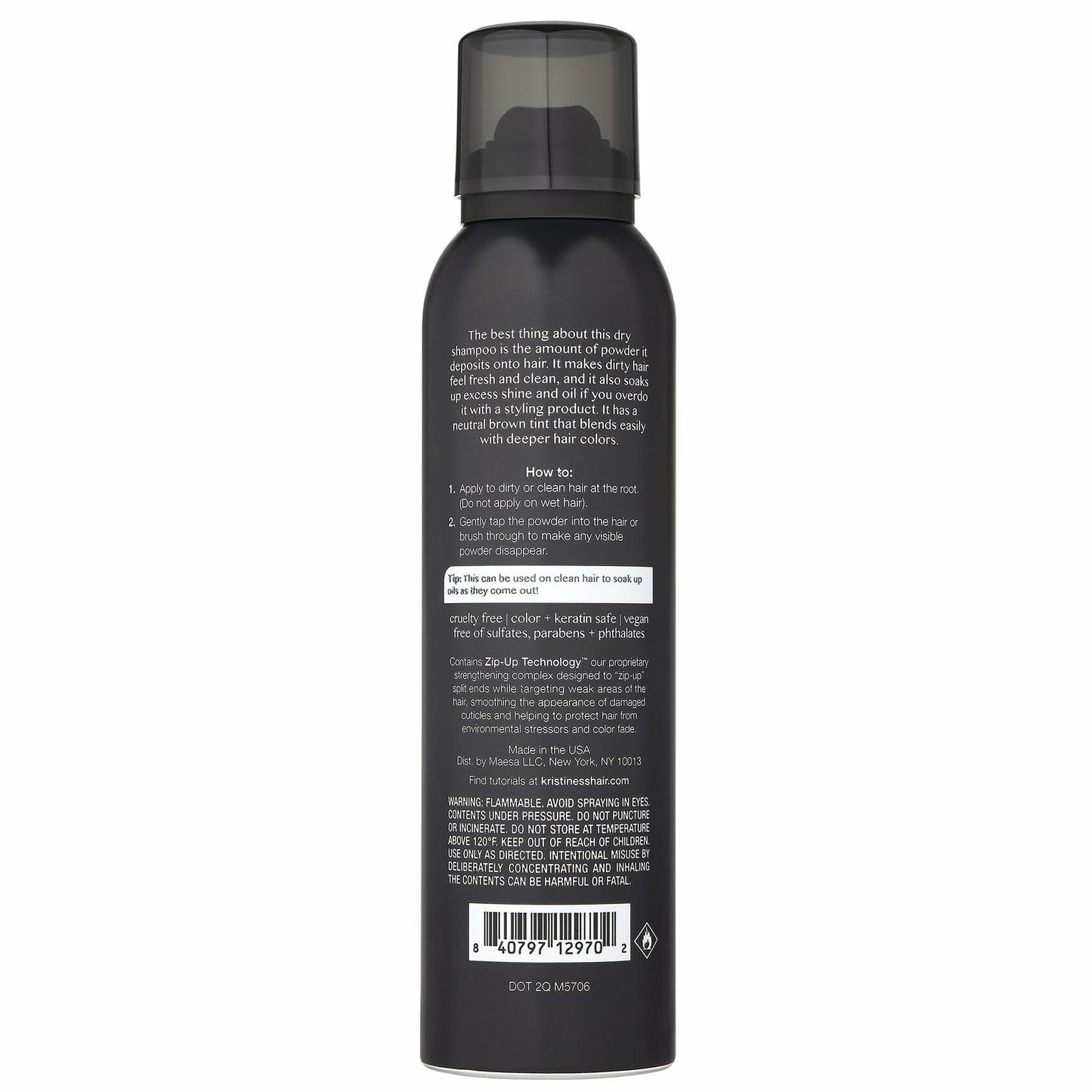 Kristin Ess Hair Brunette Dry Shampoo for Dark + Brown Hair with Vitamin C for all Hair Types - Oil Absorbing + Time Saving Dry Shampoo Powder Spray for all Hair Types, Vegan, 4 fl. oz.