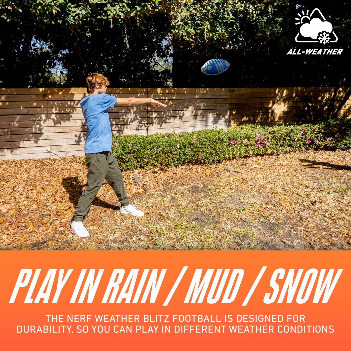 Nerf Weather Blitz Foam Football For All-Weather Play, Silver