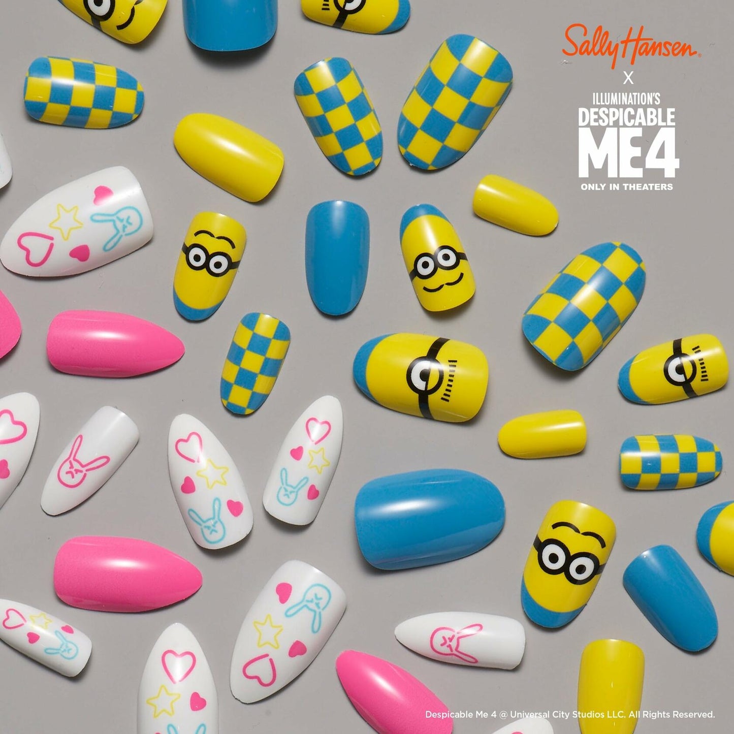 Sally Hansen Minion False Nail Tips, 24 Ct, Pack of 2