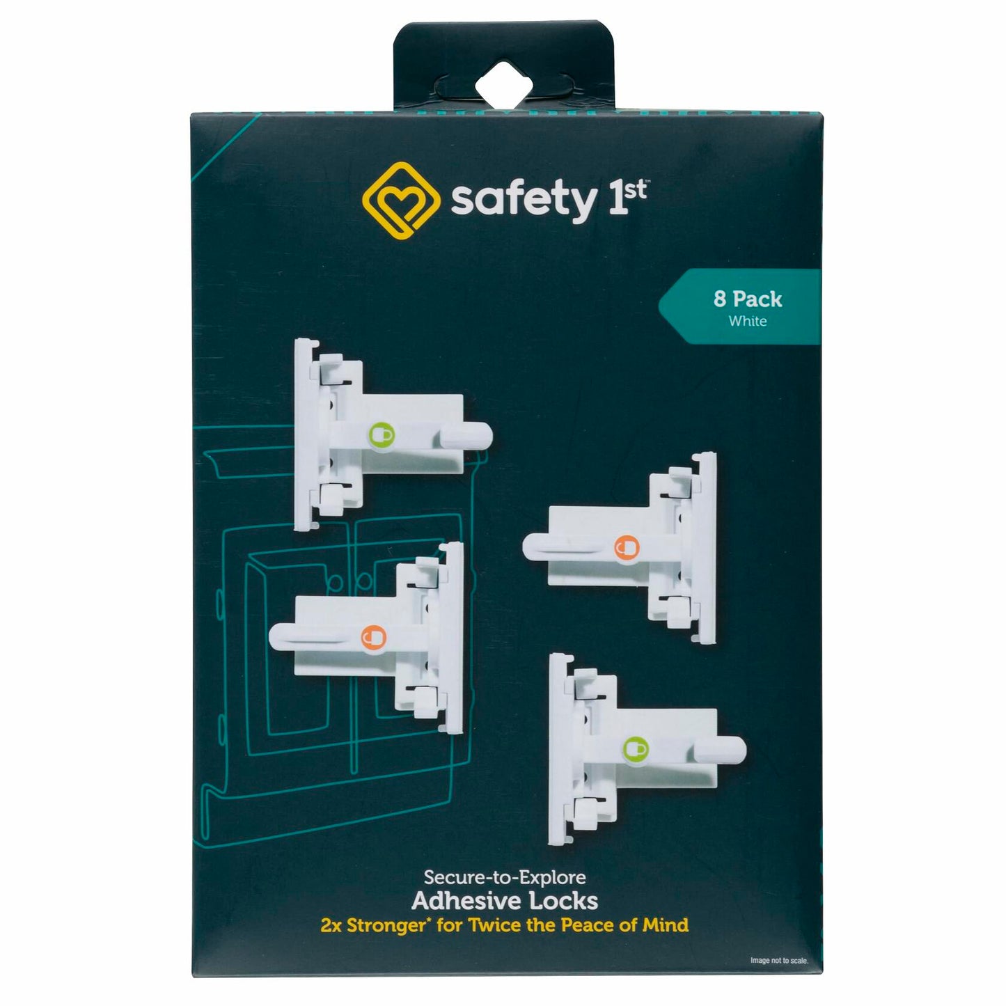 Safety 1st Secure-to-Explore Adhesive Locks (8 Locks), White, Toddler