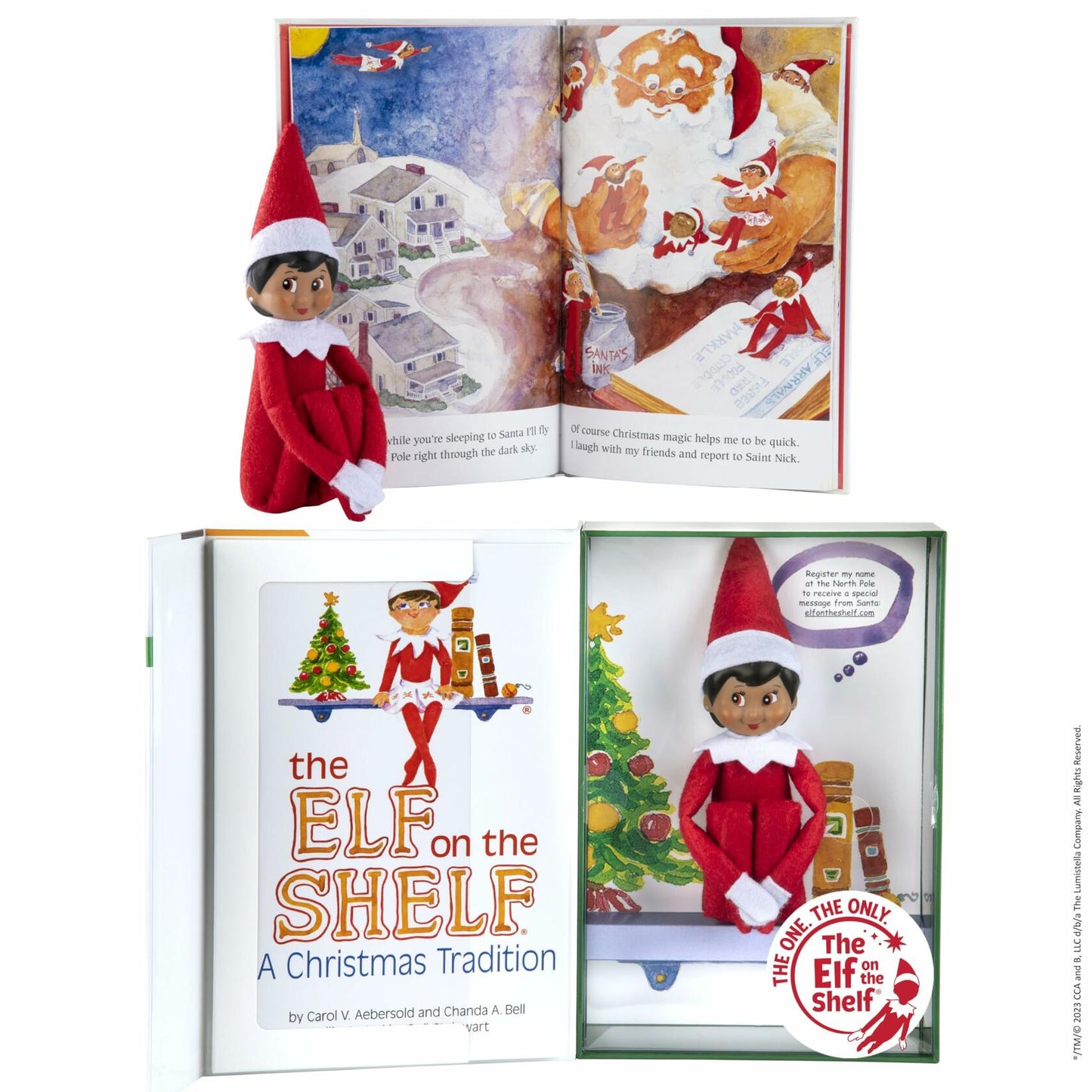 The Elf on the Shelf: A Christmas Tradition - Girl Scout Elf with Brown Eyes - Includes Artfully Illustrated Storybook, Keepsake Box and Official Adoption Certificate