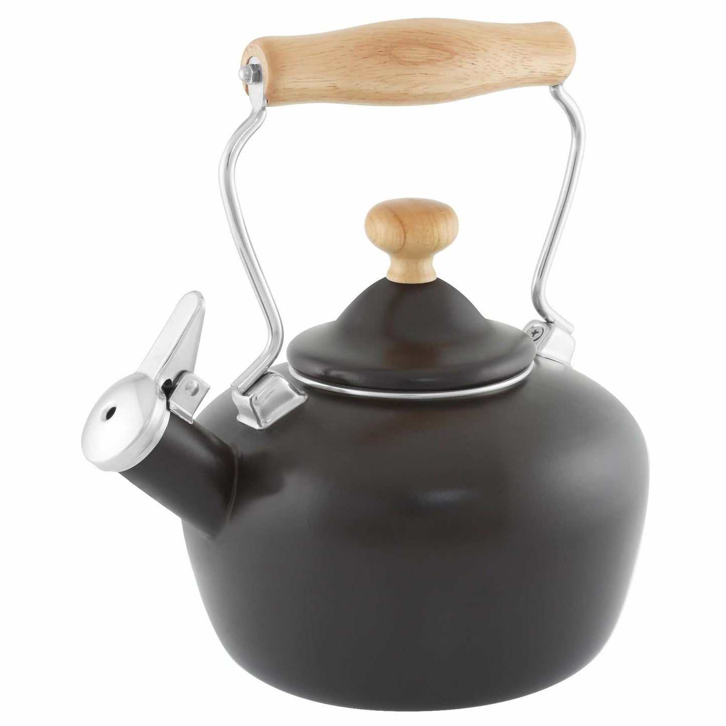 Chantal Tea Kettle, Carina Series, 1.8 QT, Premium Enamel on Carbon Steel, Whistling, Even Heating & Quick Boil, Black