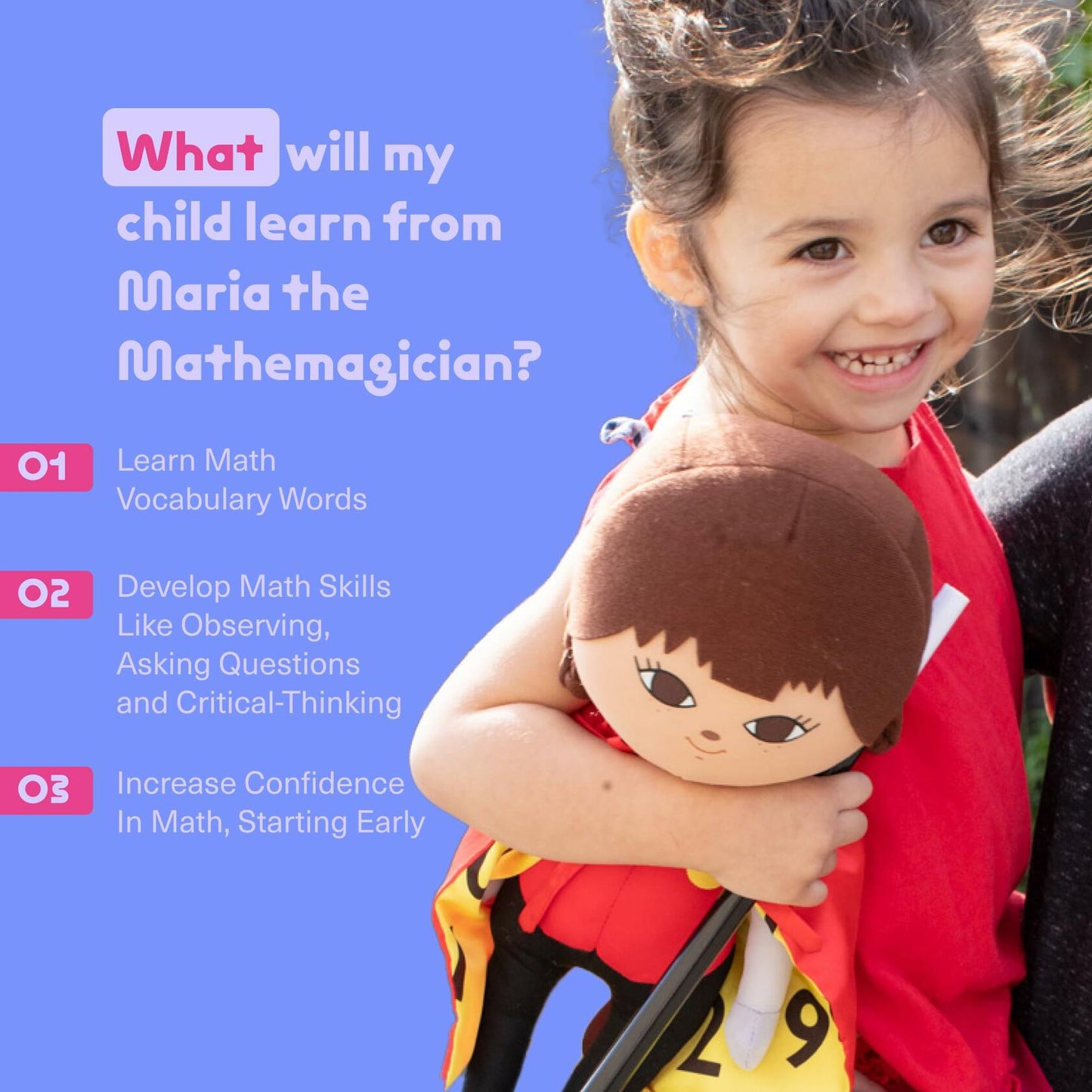 Surprise Powerz María The Mathemagician Plush Doll Girls Toys, 16" Latina Doll, Educational Play Gift, STEM Learning - 2-5 Year Old Girl Toy, Toddler & Preschool Pretend Dolls