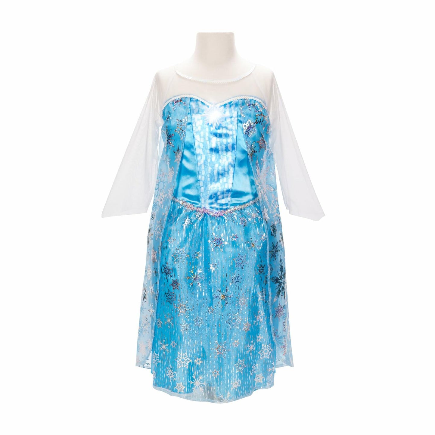 Disney Frozen Elsa Dress ICY Magic Musical Dress Lights Up and Plays “Let It Go” Fits Children Sizes 4-6X
