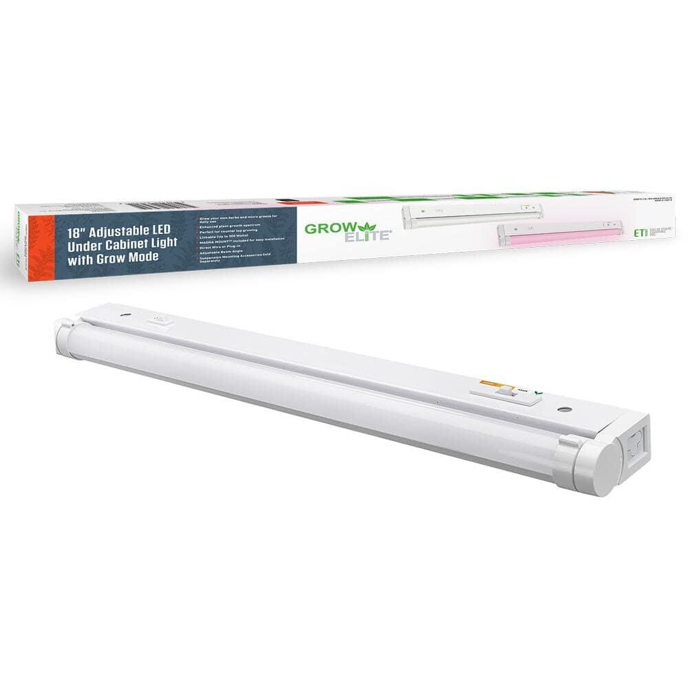 18 in. Indoor Gardening LED Grow Light Linkable 2700K 3000K 4000K Full Spectrum Grow Mode Adjustable Beam Angle