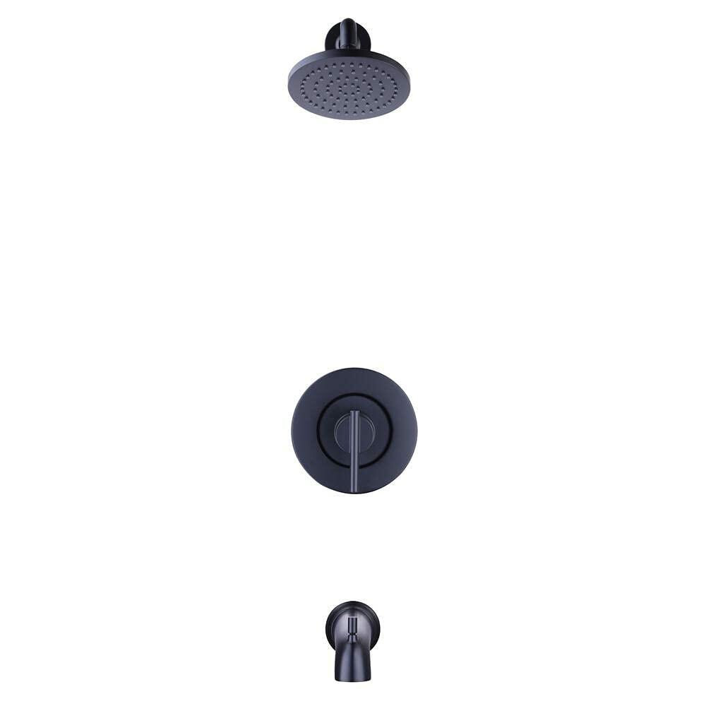 Glacier Bay Dorind Single-Handle 1-Spray Tub and Shower Faucet in Matte Black (Valve Included)