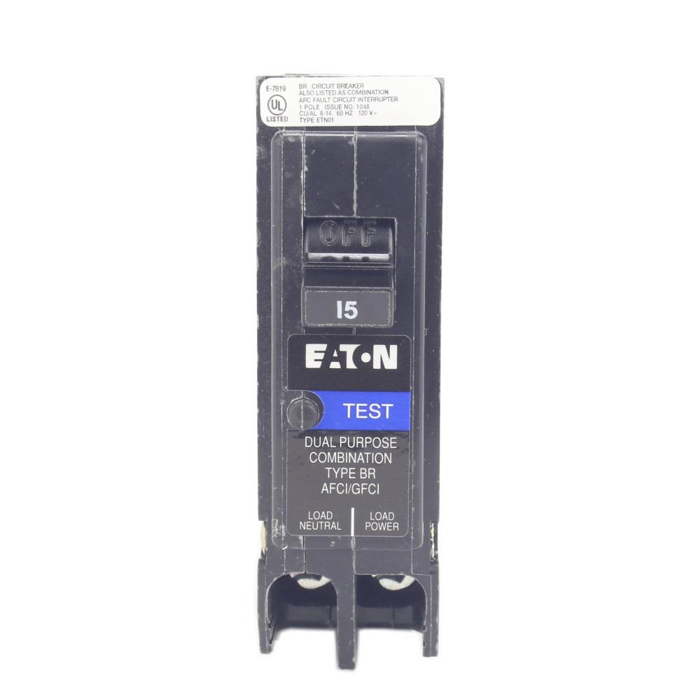 Eaton BR 15 Amp All in One AF/GF Plug-on-Neutral Breaker