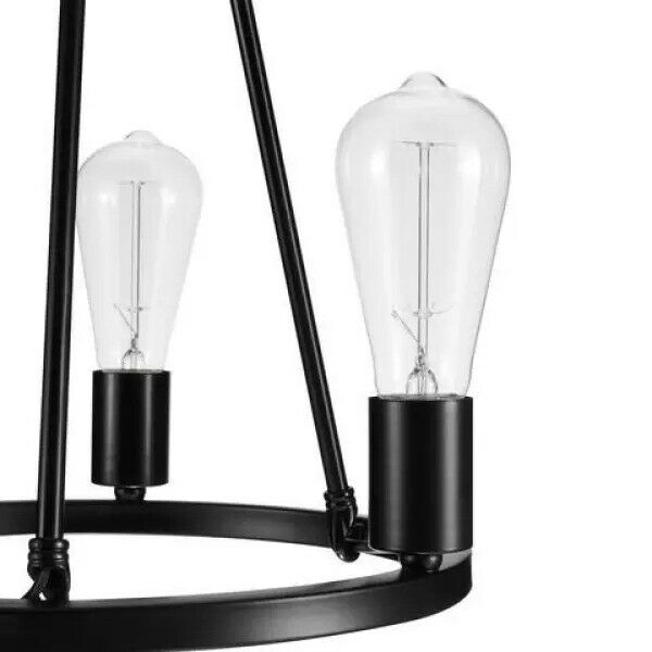Hampton Bay Stratton 14 in. 3-Light Black Semi-Flush Mount HDP00007
